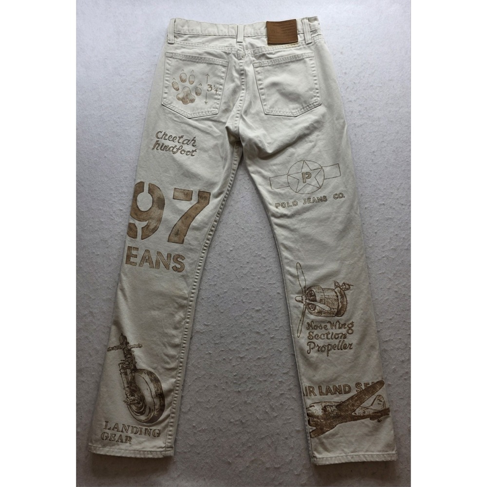 Polo Jeans Co Ralph Lauren 4434WAI2784 Vintage Women's Safari Print Jeans. Sz 8 - Picture 3 of 10